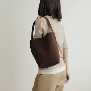 Damen Leder Tragetasche Große Wildleder Beuteltasche Braun Leder Hobo Bag Arbeitstasche Elegante Slouchy Schulter Geldbörse Große Handtasche Geschenk für Sie