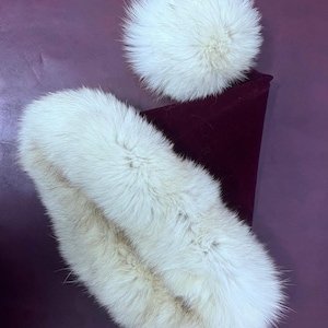 Burgundy Velvet Santa Hat: Real Fox Fur Trim, Luxury Christmas Hat