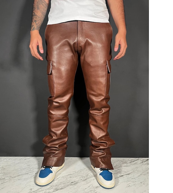 Motorcycle jeans, leather biker pants, handmade pants, leather pants, black  leather pants, men's leather pants, motorcycle pants