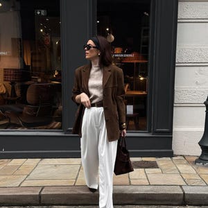 Brown Suede Leather Blazer Coat for Women | Vintage Western Design | Genuine Suede Leather Coat | Formal Blazer for Ladies Perfect Present
