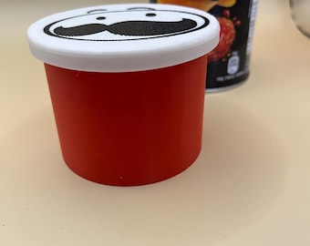 Made For Pringles Large Tub Holder Red Lunch Box Pot Travel Container Red
