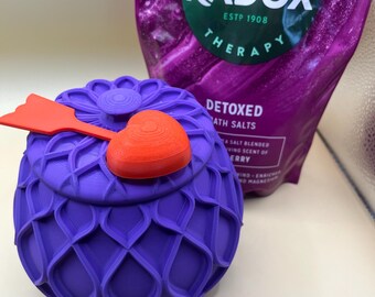 Plastic Refillable Bath Salts Salt Canister Bathroom Storage Container Jar Spoon