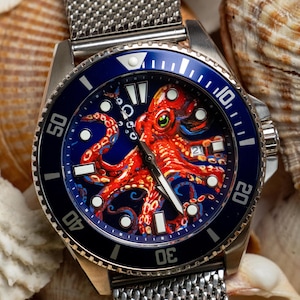 Custom Hand-painted Casio Watch MDV-106 Duro Marlin + Bracelet