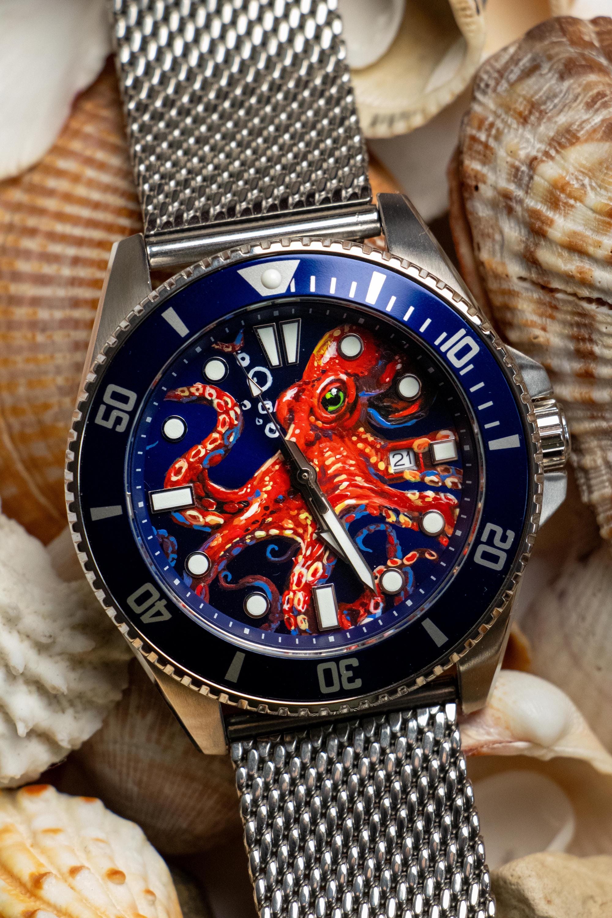 Custom Hand-painted Casio Watch MDV-106 Duro Marlin + Bracelet