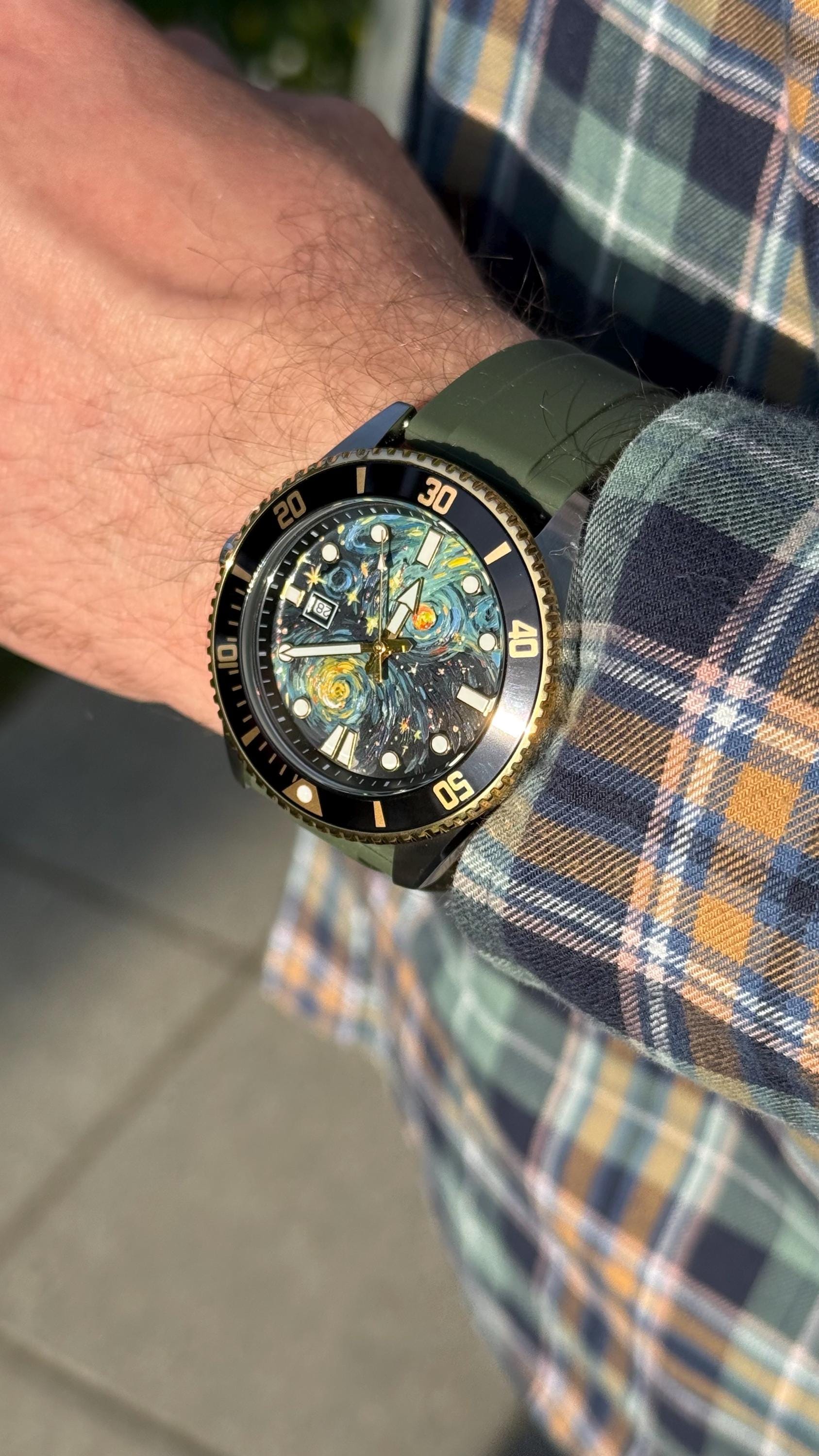 Custom Hand-painted Casio MDV-106 | Van Gogh Inspired Dial | - Etsy