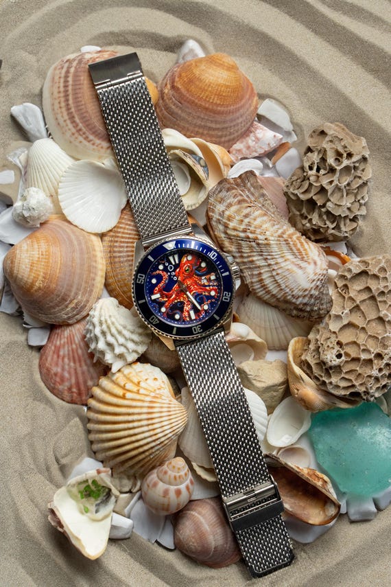 Custom Hand-painted Casio Watch MDV-106 Duro Marlin + Bracelet