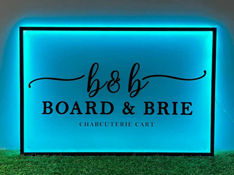 LED Rectangular Custom Acrylic Backlit Business Logo Sign | Frosted ...