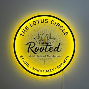 Boost your brand with a custom circular 3D backlit sign! Handcrafted with LED glow, premium colors and custom sizes. Perfect for studios! image 4
