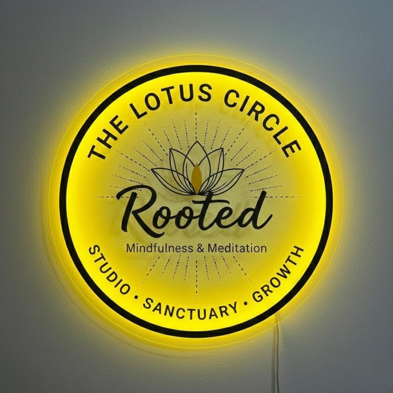 Boost your brand with a custom circular 3D backlit sign! Handcrafted with LED glow, premium colors and custom sizes. Perfect for studios! image 4
