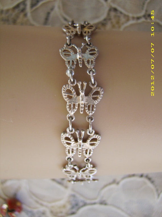 Vintage Sterling Siver Butterfly Bracelet - image 3