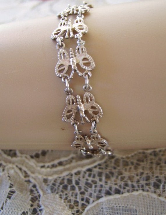 Vintage Sterling Siver Butterfly Bracelet - image 4