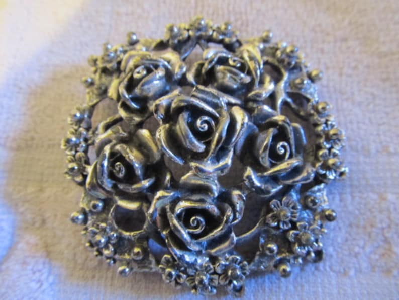 Vintage Signed Tortolani Brooch and Clip Drop Dangle Earrings