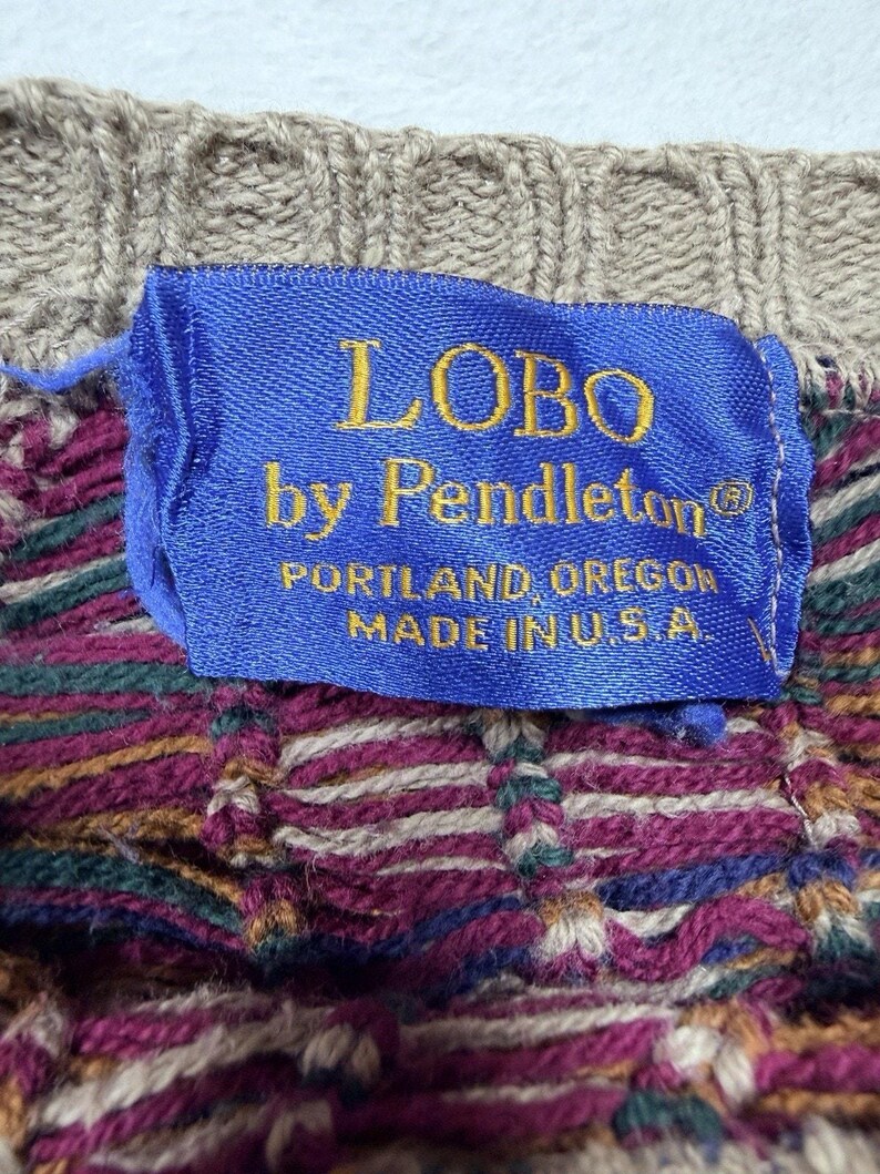 Pull Pendleton Lobo VTG Heritage en tricot du sud-ouest, mélange de laine café moka, taille Lg. image 2