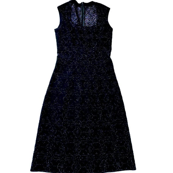 Azzedine Alaïa, Vintage Azzedine Alaia Metallic Lurex Shimmer Knit Evening Dress Black US Sz 8