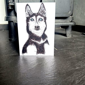 Original Kunstkarte Siberian Husky