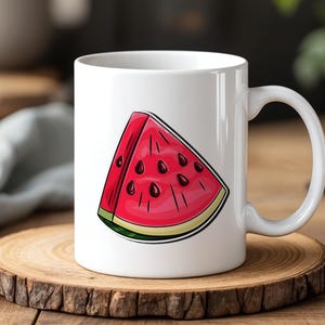 Watermelon Mug 330 ml Cute Fruit Coffee Cup Summer Gift Idea Fun Ceramic Mug Tropical Fruit Lover Gift