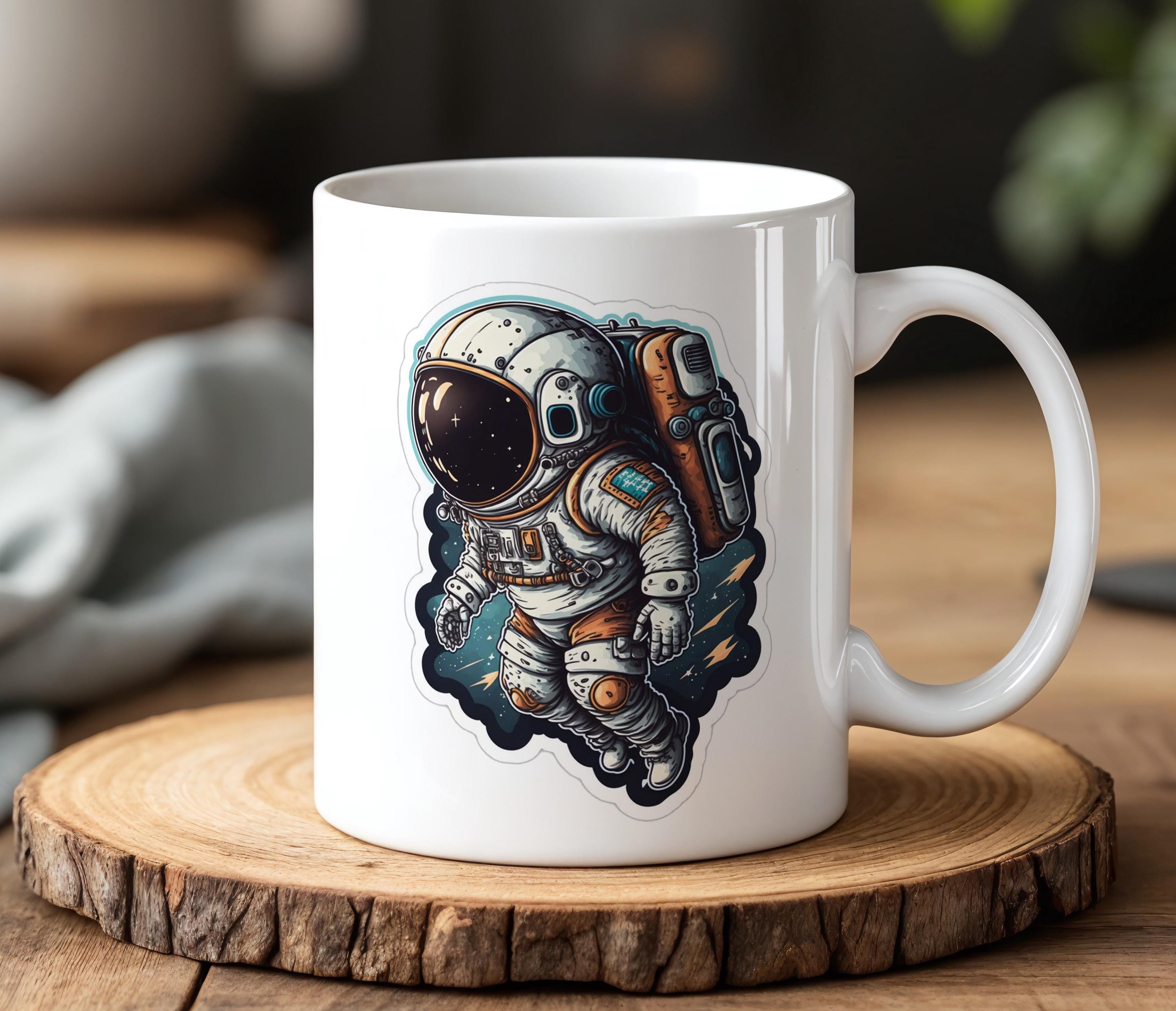 Astronaut Mug 330ml Ceramic Space-Themed Coffee Cup with Vintage Sci-Fi  Illustration Cosmic Gift for Space Lovers Dreamers
