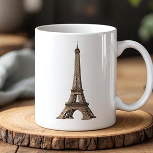 Vintage Eiffel Tower Mug Classic Paris Landmark Ceramic Cup  Coffee Gift for France & Travel Lovers
