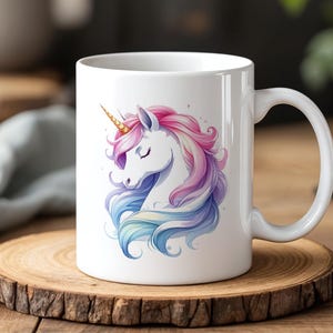 Magische eenhoornmok pastel regenboog keramische koffiekop fantasiecadeau voor meisjes, tieners en eenhoornliefhebbers grillig mythisch paard 330 ml