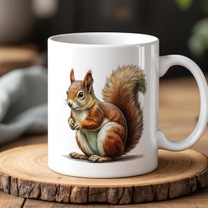 330 ml Squirrel Mug Cute Woodland Animal Ceramic Coffee Cup Nature Wildlife Tea Mug