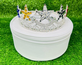 Masonic 5Star OES Crown Best Quality Silver Tone Adjustable masonic Crown+Case