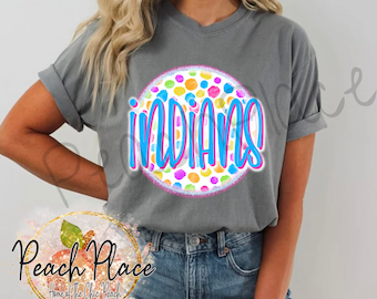 Indians Team Spirit PNG: Preppy Mascot, School Design (Digital File)