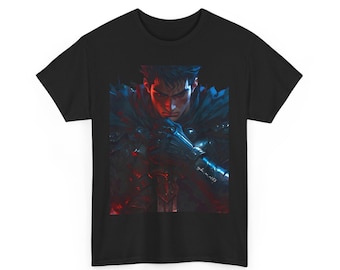 Berserk Dark Armor T-Shirt  Guts Dark Warrior  Anime Manga Inspired Tee 100% Cotton