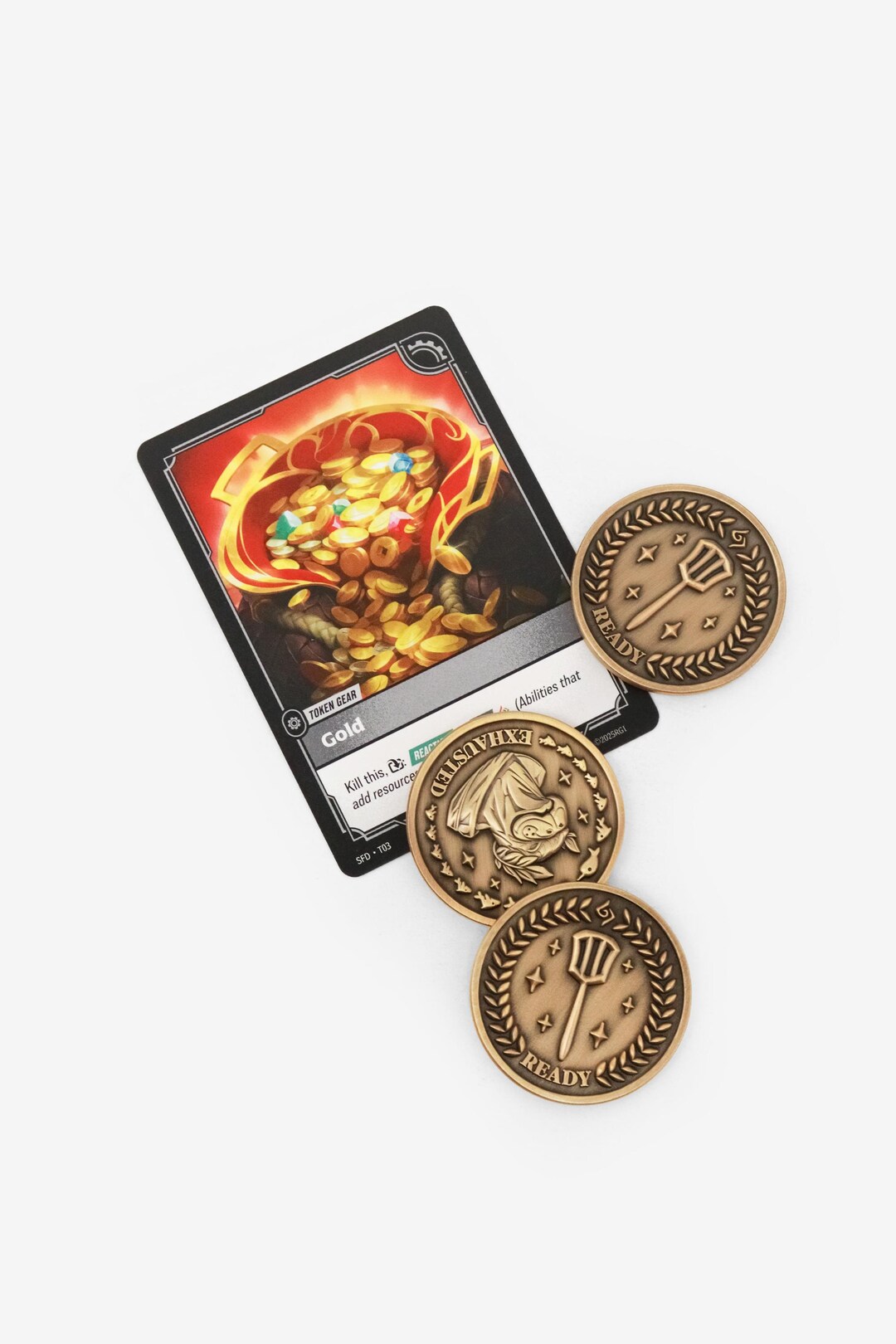 Riftbound TCG Gold Mechanic Token - Zinc Alloy 38x3mm | Antique Gold ...