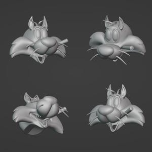 Cartoon Cat Mask Stl File | Cartoon Cat Mask Digital File