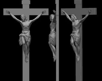 Archivo STL 3D de Jesús en la cruz / Archivo digital de Jesucristo