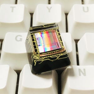 Handmade Computer Chip Resin Keycap: Backlit Artisan Keycap, MX Keyboard
