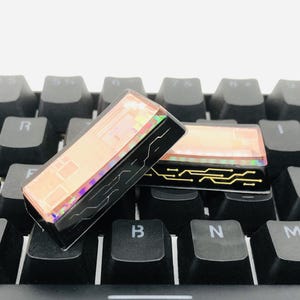 Handmade Chip 2.25U Enter Resin Keycap: Yellow Backlit Artisan Keycap for MX Keyboard