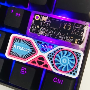 RTX 5090 Grafische Kaart Keycap 2.75U Right Shift GPU Artisan Keycaps Draaibare Ventilatoren Verlichte Key Cap voor MX Mechanische Toetsenbord