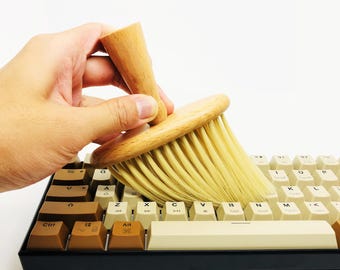 Extracteur de capuchon de touche en bois fait main, outil de dépoussiérage de brosse de nettoyage pour clavier mécanique