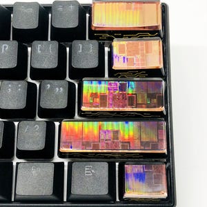 Handmade Computer Chip Keycaps Resin Keycap Enter Caps Tab Ctrl Shift Backspace OEM Artisan Keycap for MX Mechanical Keyboard 1 Pcs