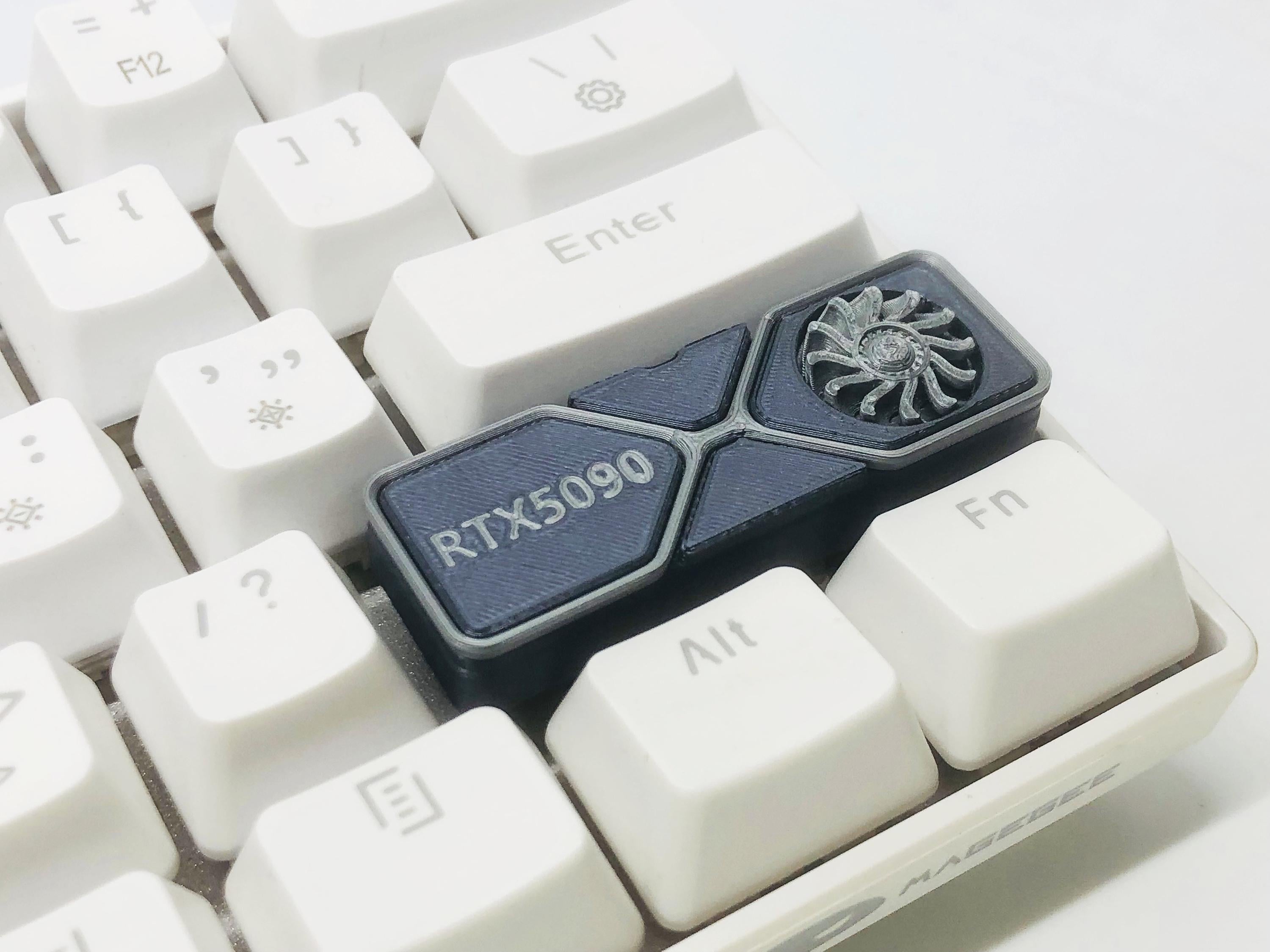 Carte graphique RTX 5090, capuchon gris 2.75U, décalage à droite, GPU, capuchons de touche artisan, capuchon de touche de ventilateur rotatif pour cla