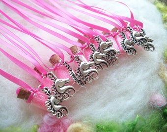 Unicorn Party Favors 10 Pink Unicorn Necklaces Unicorn Jewelry Necklace Mystical Party Memento Raffle Give Away Magical Sparkle Necklace