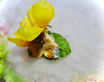 Tiny Hair Clip Yellow Flower