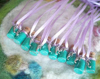 Seahorse Mermaid Necklaces Birthday Party Favors Set 10