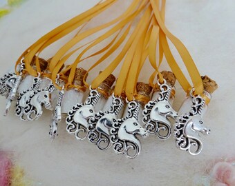 Unicorn Party Favors 10 Golden Unicorn Necklaces Unicorn Jewelry Necklace Mystical Party Memento Raffle Give Away Fairytale Party Necklace