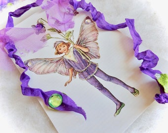 Fairy Postcard Wall Art Flower Fairy Picture Girls Room Magical Fairy Bedroom Nursery Card Stock Wall Hanging Decoration