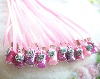 Pink Mermaid Party Favors Under Sand and Sea Shell Magical Mermaid Luau Beach Surf Party Oceanographer