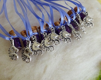 Unicorn Party Favors 10 Purple Unicorn Necklaces Unicorn Jewelry Necklace Mystical Party Memento Raffle Give Away Fairytale Party Necklace