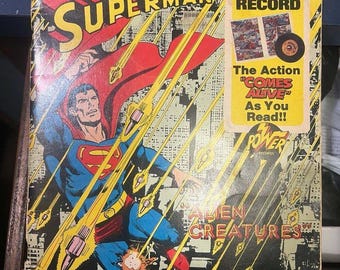 Vintage 1975 Superman Alien Creatures Book and Record Set PR-28