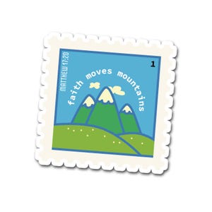 Leuke christelijke sticker, christelijke geschenken, dagboeksticker, laptopsticker sticker, geloofsstickers, sticker geloof beweegt bergen, vinylstickers