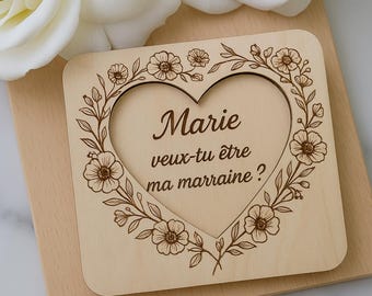 Personalized wooden card – Godfather/Godmother request