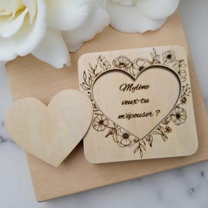 Coffret demande en mariage personnalisé, demande de pacs, parrain, marraine