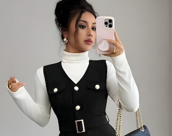 Sleeveless V-Neck A-Line Mini Dress – Wrinkle-Free Polyester Blend, Travel-Ready Fit