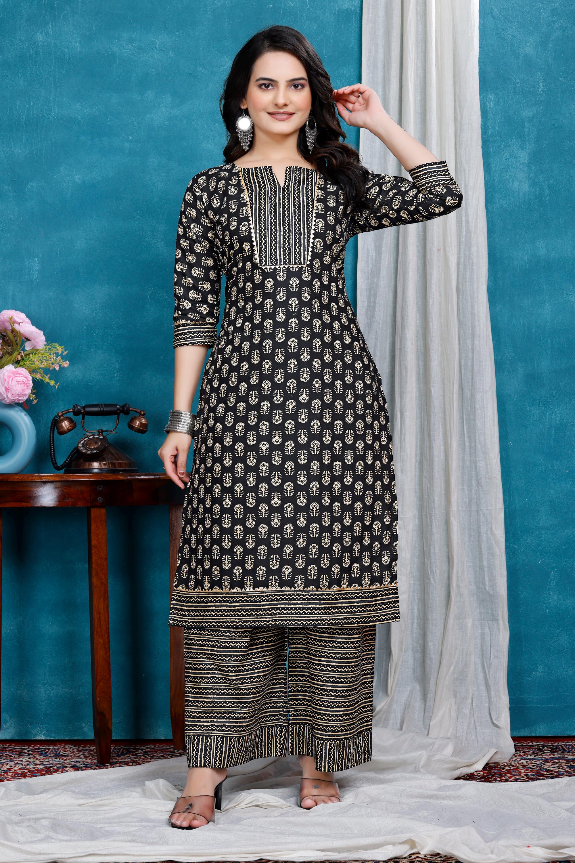 Unifiedclothes Donna Indiano Etnico Kurti Tunica Seta Maniche 3/4 Kurta Camicia MM210, Oro, 52