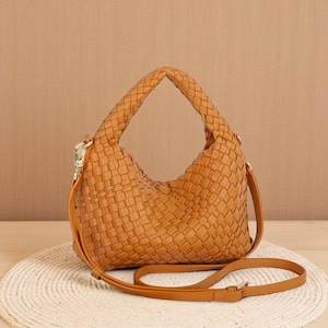 Echtleder Tasche - Elegante Designer Schultertasche, Luxus Top Griff Geldbörse, Minimalist Chic Handtasche für Frauen, jeden Tag Mode-Accessoire